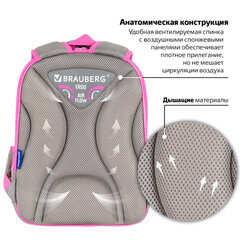 Ранец BRAUBERG QUADRO, 3 отделения, с брелоком, "Дружба котиков", велюровая панель, 37х28х18 см, 273105