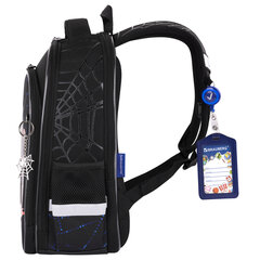 Ранец BRAUBERG QUADRO, 3 отделения, с брелком, Fire spider, 37&times;28&times;18 см, 273106