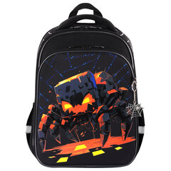 Ранец BRAUBERG QUADRO, 3 отделения, с брелком, Fire spider, 37&times;28&times;18 см, 273106