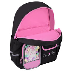 Рюкзак BRAUBERG PASTEL с термонашивками в комплекте, &laquo;Black kitty&raquo;, черный, 40&times;29&times;14 см, 273128