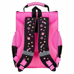 Ранец ПИФАГОР BASIC, 1 отделение, 3 кармана, эргономичная спинка, &laquo;Dark kitten&raquo;, 35&times;28&times;18 см, 273134