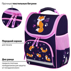 Ранец ПИФАГОР BASIC, 1 отделение, 3 кармана, эргономичная спинка, "Лисички", 35х28х18 см, 273136