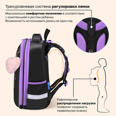 Ранец BRAUBERG SHINY, 2 отделения, с брелоком, "Милая мордочка", 38х28х14 см, 273142