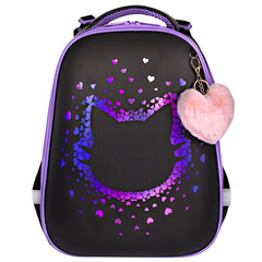 Ранец BRAUBERG SHINY, 2 отделения, с брелком, Pretty face, 38&times;28&times;14 см, 273142