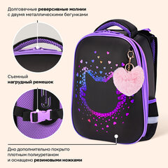Ранец BRAUBERG SHINY, 2 отделения, с брелоком, "Милая мордочка", 38х28х14 см, 273142
