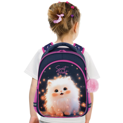 Рюкзак BRAUBERG OPTIMA, 2 отделения, с брелоком, "Tiny beauty", 36х27х18 см, 273155 - фото 8