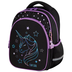 Рюкзак BRAUBERG OPTIMA, 2 отделения, с брелоком, "Radiant unicorn", 36х27х18 см, 273157