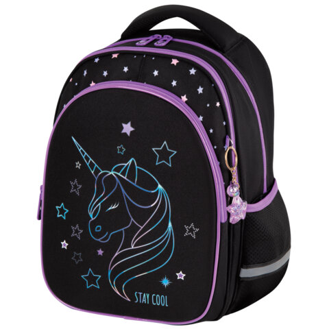 Рюкзак BRAUBERG OPTIMA, 2 отделения, с брелоком, "Radiant unicorn", 36х27х18 см, 273157