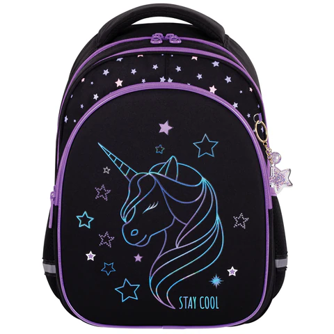 Рюкзак BRAUBERG OPTIMA, 2 отделения, с брелоком, "Radiant unicorn", 36х27х18 см, 273157 - фото 2