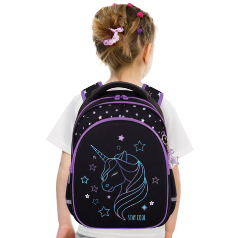 Рюкзак BRAUBERG OPTIMA, 2 отделения, с брелоком, "Radiant unicorn", 36х27х18 см, 273157 - фото 8