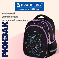 Рюкзак BRAUBERG OPTIMA, 2 отделения, с брелоком, "Сияющий единорог", 36х27х18 см, 273157