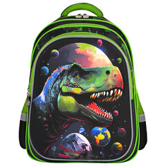 Рюкзак BRAUBERG KIDS FLOSSY, 2 отделения, 3 кармана, &laquo;Galaxy Dino&raquo;, 3D-панель, 40&times;28&times;18 см, 273182