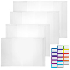 Обложки ULTRA для тетрадей и учебников + стикеры в ПОДАРОК, универсальные, НАБОР 17 шт., ПЛОТНЫЕ, 100 мкм, BRAUBERG, 273207