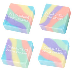 Ластик кросс-серия PASTEL, 34&times;34&times;14 мм, квадратный, ассорти, ЭКО ПВХ, BRAUBERG, 273210