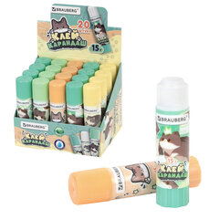 Клей-карандаш 15 г, кросс-серия &laquo;МИЛЫЕ КОТЫ&raquo;, ассорти, BRAUBERG, 273228