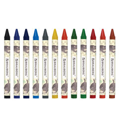 Восковые мелки BRAUBERG &laquo;МИЛЫЕ КОТЫ&raquo;, НАБОР 12 цветов, 273229