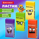Ластик кросс-серия МОНСТРИКИ, 50х24х10 мм, прямоугольный, картонный держатель, ассорти, ЭКО ПВХ, BRAUBERG, 273236