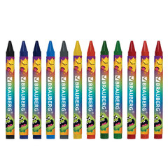 Восковые мелки BRAUBERG &laquo;МОНСТРИКИ&raquo;, 12 цветов, 273238