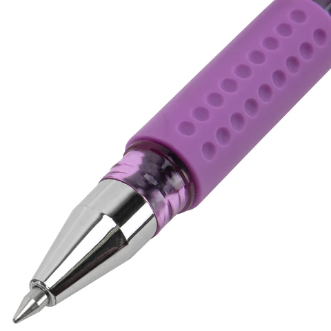 Ручка гелевая с грипом, кросс-серия PASTEL, BRAUBERG, ЧЕРНАЯ, стандартный узел 0,5 мм, линия письма 0,35 мм, 273254 - фото 7