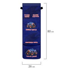 Кармашки-органайзер в шкафчик для детского сада ЮНЛАНДИЯ, увеличенный размер, 26&times;80 см, &laquo;Monster truck&raquo;, 273282