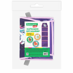 Кармашки-органайзер в шкафчик для детского сада BRAUBERG KIDS, крепление на липучке, наклейки-подсказки, 24&times;88 см, &laquo;Unipony&raquo;, 273284