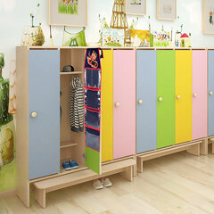 Кармашки-органайзер в шкафчик для детского сада BRAUBERG KIDS, крепление на липучке, наклейки-подсказки, 24&times;88 см, &laquo;Tiger&raquo;, 273285