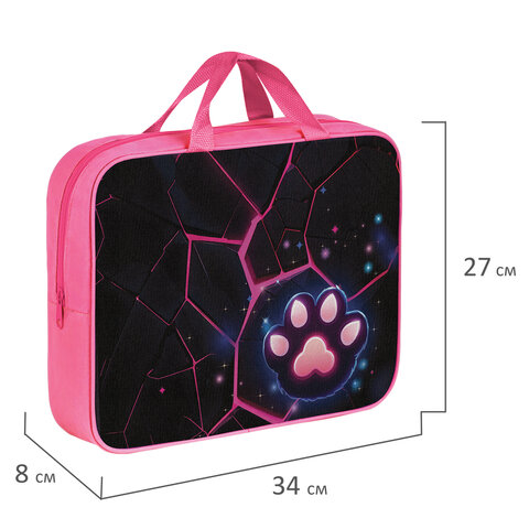 Папка на молнии с ручками BRAUBERG А4, 1 отделение, полиэстер, 80 мм, "Pink lava", 273299 - фото 8