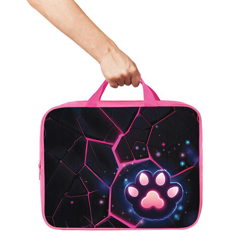 Папка на молнии с ручками BRAUBERG А4, 1 отделение, полиэстер, 80 мм, "Pink lava", 273299 - фото 7