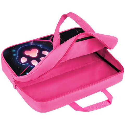 Папка на молнии с ручками BRAUBERG А4, 1 отделение, полиэстер, 80 мм, "Pink lava", 273299 - фото 6