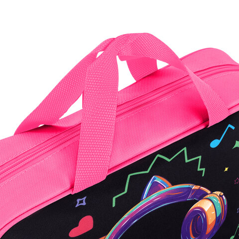 Папка на молнии с ручками BRAUBERG А4, 1 отделение, полиэстер, 80 мм, "Headphones", 273302 - фото 4