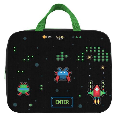 Папка на молнии с ручками BRAUBERG А4, 1 отделение, полиэстер, 80 мм, "Space strike", 273306 - фото 2