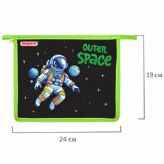 Папка для тетрадей ПИФАГОР А5, 1 отделение, пластик, на молнии, &laquo;Outer space&raquo;, 273330