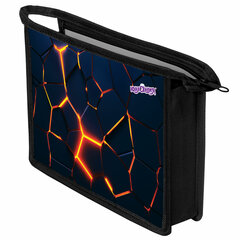 Папка для тетрадей ЮНЛАНДИЯ А4, 1 отделение, пластик, на молнии, &laquo;Volcano split&raquo;, 273350