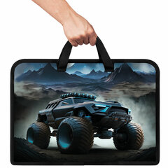 Папка на молнии с ручками ЮНЛАНДИЯ А4, 1 отделение, пластик, ширина 45 мм, &laquo;Space driver&raquo;, 273360