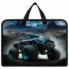 Папка на молнии с ручками ЮНЛАНДИЯ А4, 1 отделение, пластик, ширина 45 мм, &laquo;Space driver&raquo;, 273360