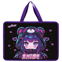 Папка на молнии с ручками ЮНЛАНДИЯ А4, 1 отделение, пластик, 80 мм, &laquo;Anime fan&raquo;, 273362