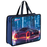 Папка на молнии с ручками ЮНЛАНДИЯ А4, 1 отделение, пластик, 80 мм, "Fire wheels", 273364