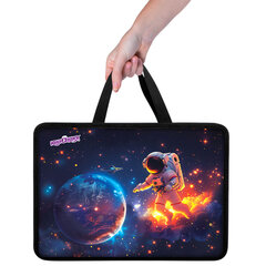 Папка на молнии с ручками ЮНЛАНДИЯ А4, 1 отделение, пластик, 80 мм, &laquo;Space explorer&raquo;, 273365