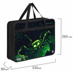 Папка на молнии с ручками BRAUBERG А4, 1 отделение, пластик, 80 мм, &laquo;Ominous spider&raquo;, 273371