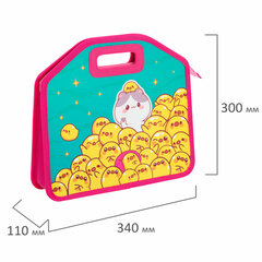 Папка-сумка ЮНЛАНДИЯ, 1 отделение, фетровые ручки, 34&times;30&times;11 см, &laquo;Duck tales&raquo;, 273380