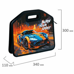 Папка-сумка ЮНЛАНДИЯ, 1 отделение, фетровые ручки, 34х30х11 см, "Race car", 273382