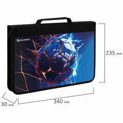 Папка на молнии BRAUBERG А4 с ручкой, с органайзером, 1 отделение, &laquo;Score goal&raquo;, 273385