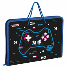 Папка для труда на молнии с ручками ПИФАГОР А4, 1 отделение, пластик, органайзер, &laquo;Lucky gamer&raquo;, 273390