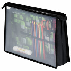 Папка для труда BRAUBERG А4, 2 отделения, пластик, молния сверху, органайзер, &laquo;Module blocks&raquo;, 273400