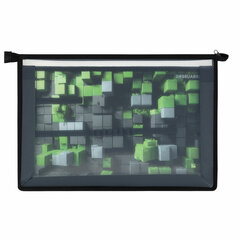 Папка для труда BRAUBERG А4, 2 отделения, пластик, молния сверху, органайзер, &laquo;Module blocks&raquo;, 273400