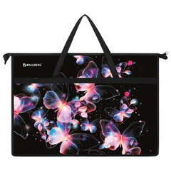 Папка для рисунков и чертежей с ручками BRAUBERG А3, пластик, молния сверху, &laquo;Butterflies&raquo;, 273412