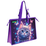 Папка для рисунков и чертежей с регулируемыми ручками BRAUBERG KIDS А3, 1 отделение, карман внутри, "Curious cat", 273414