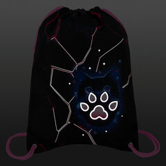 Мешок для обуви BRAUBERG PREMIUM, карман, подкладка, светоотражайка, 43&times;33 см, &laquo;Pink lava&raquo;, 273441