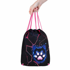 Мешок для обуви BRAUBERG PREMIUM, карман, подкладка, светоотражайка, 43&times;33 см, &laquo;Pink lava&raquo;, 273441