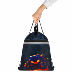 Мешок для обуви BRAUBERG, с петлей, светоотражающая полоса, 2 отделения, 46&times;36 см, &laquo;Fire spider&raquo;, 273450